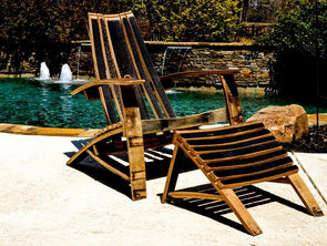 Whiskey Adirondack Chair w/ Ottoman