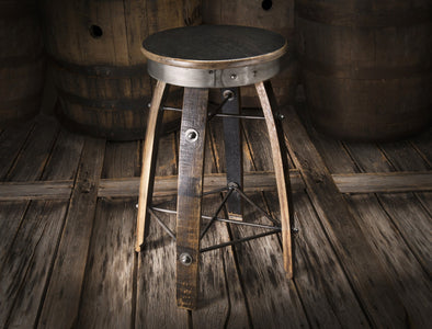 Whiskey Wood Bar Stool - Swivel Seat
